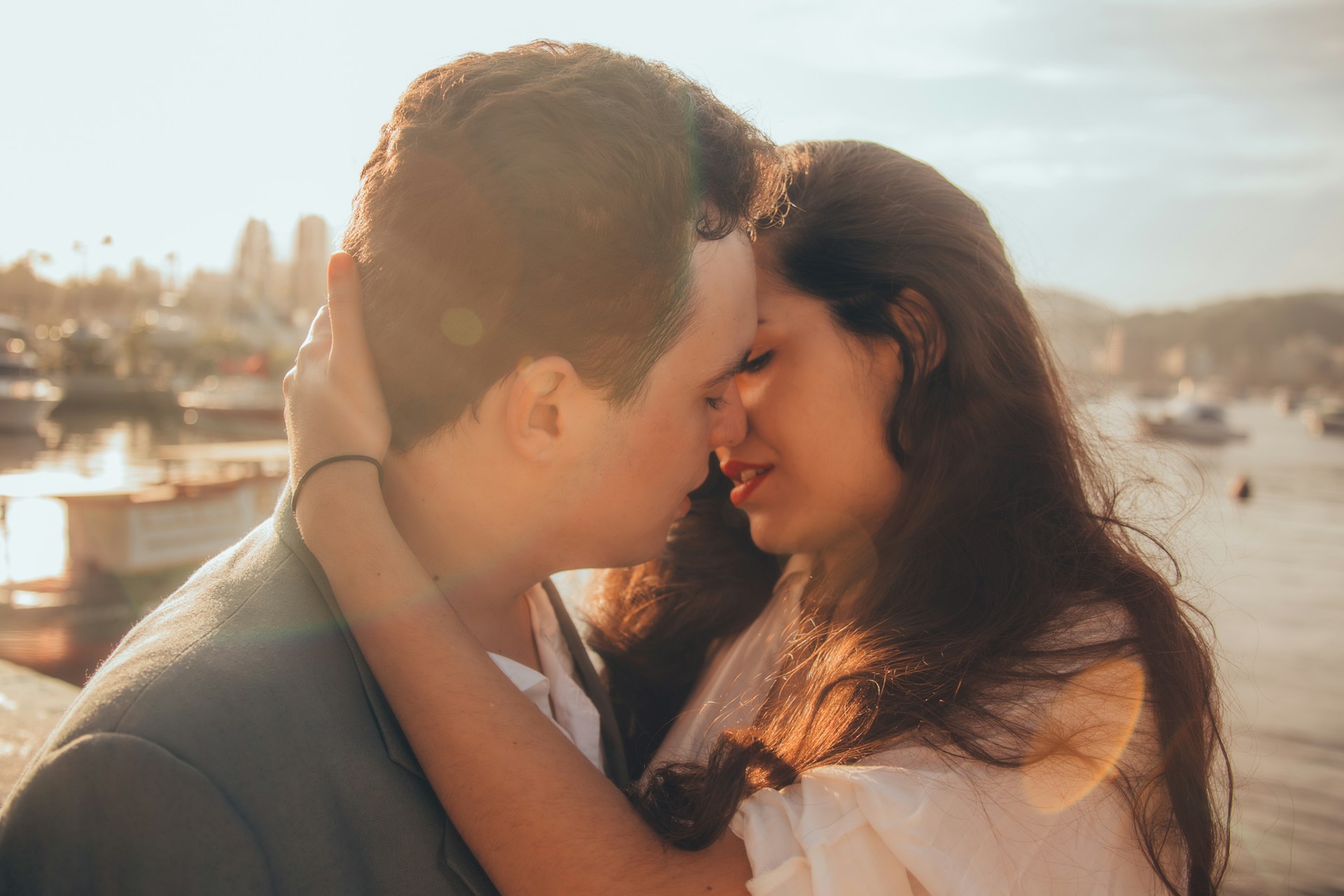 Couple displaying chemistry in a relationship