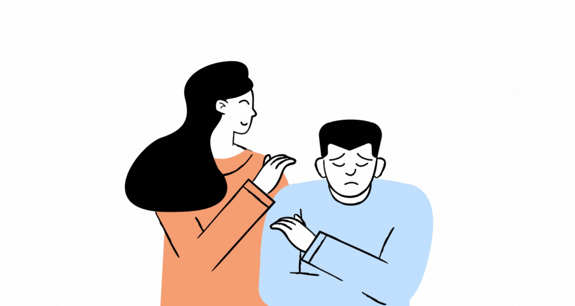 Woman reminding her partner he’s not hard to love
