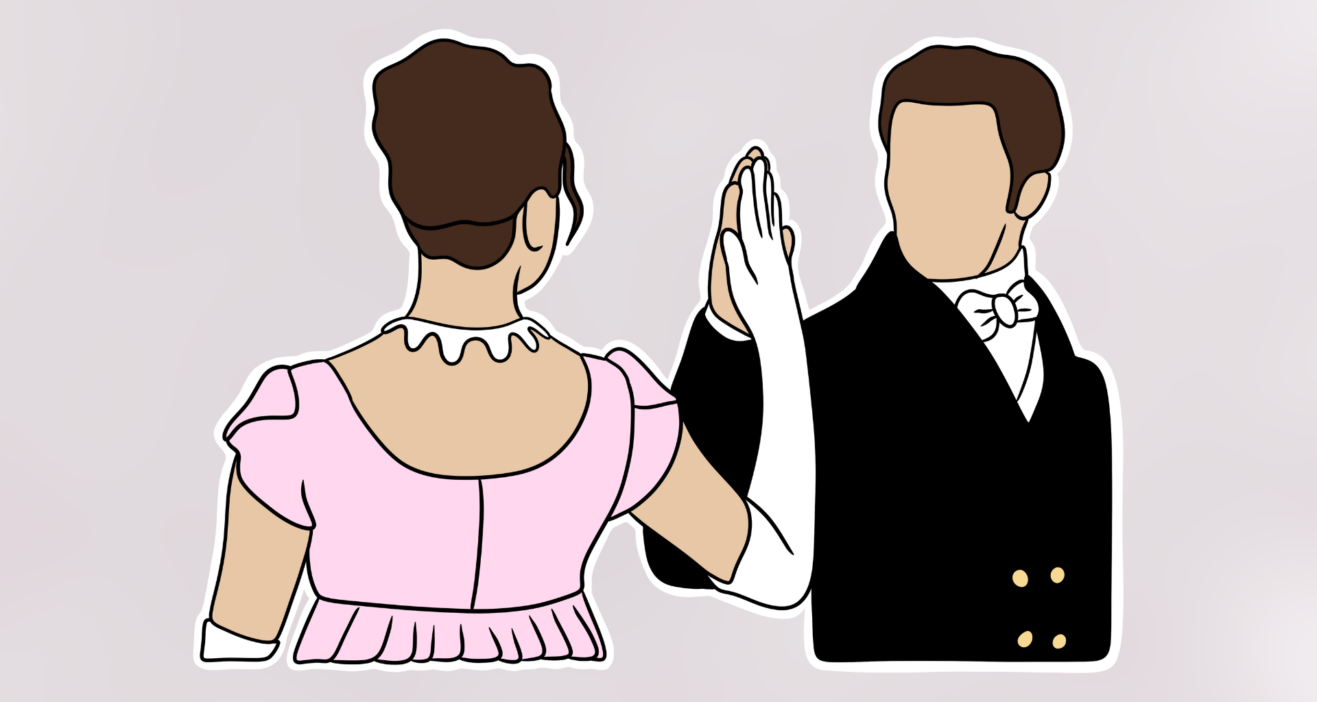 An illustration of an old-school love