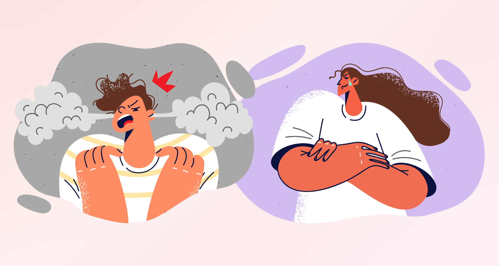 Illustration of a couple employing toxic communication
